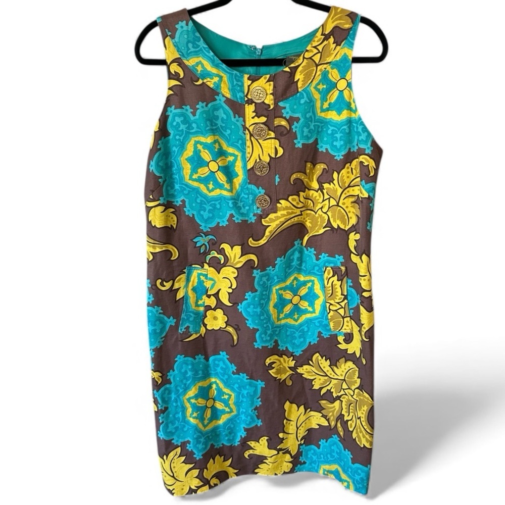 Taylor Vibrant Sleeveless Dress with Floral Pattern size 12